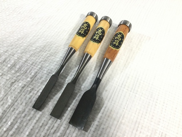 ☆極美品☆高橋昇作 鑿 10本組 在銘「高昇」高橋資 作 共箱 1分 ☆極美品☆高橋昇作 鑿 10本組 在銘「高昇」高橋資 作 共箱 1分