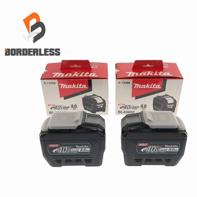 ☆未使用2個セット☆makita マキタ 40Vmax 8.0Ah 純正 リチウムイオンバッテリー BL4080F 大容量 高出力 リチウムイオン電池 蓄電池 102037