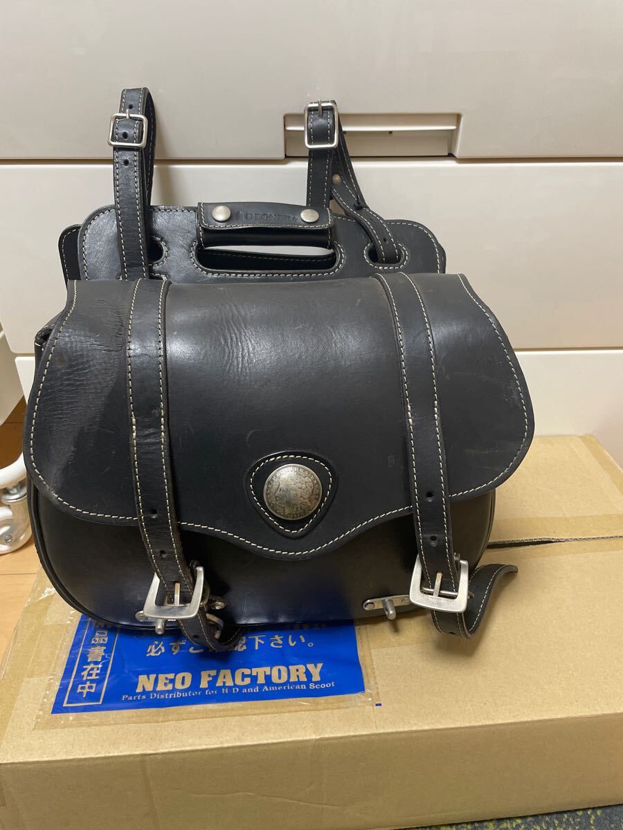 DEGNER サイドバッグ ブラック　黒　汎用　XLH883 使用　サポート付き　格安　スポーツスター　エボ　デグナー　リジスポ　ハーレー
