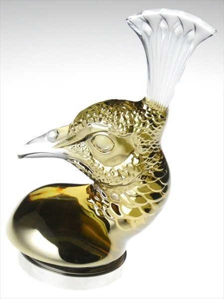 n871 LALIQUE ラリック フロステッド クリスタル ゴールド 孔雀