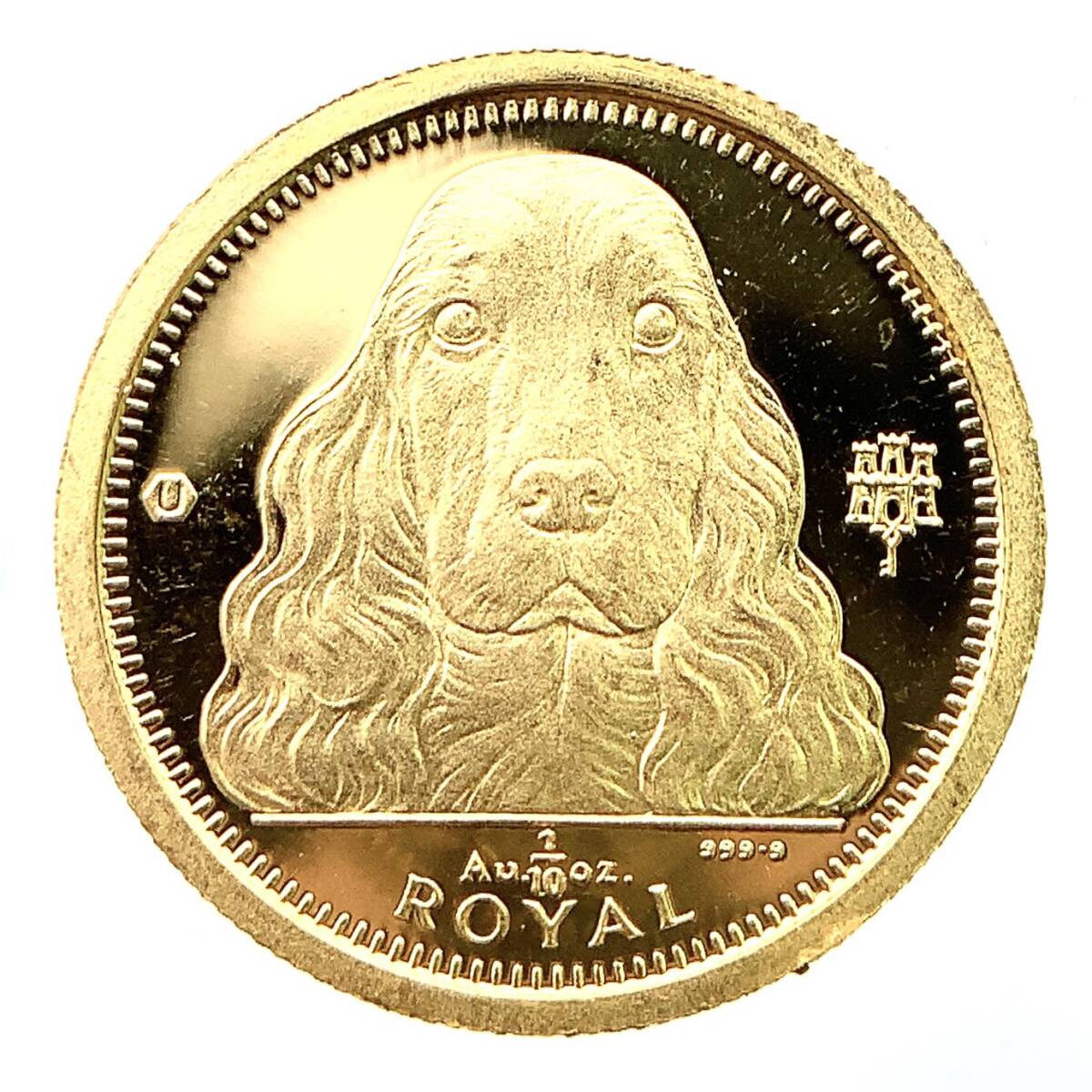 犬金貨 ジブラルタル エリザベス女王二世 1/10オンス 1992年 24金 純金 3.1g イエローゴールド コイン GOLD コレクション 美品