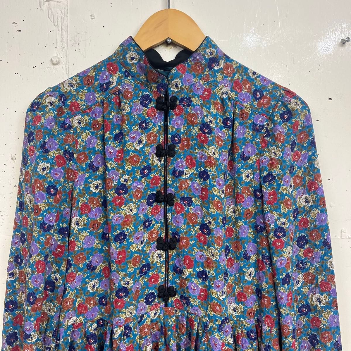 90s 90年代 昭和 レトロワンピース 長袖 レディース 古着 総柄 90s 90年代 昭和 レトロワンピース 長袖 レディース 古着 総柄