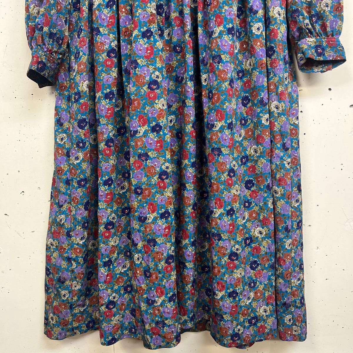 90s 90年代 昭和 レトロワンピース 長袖 レディース 古着 総柄 90s 90年代 昭和 レトロワンピース 長袖 レディース 古着 総柄