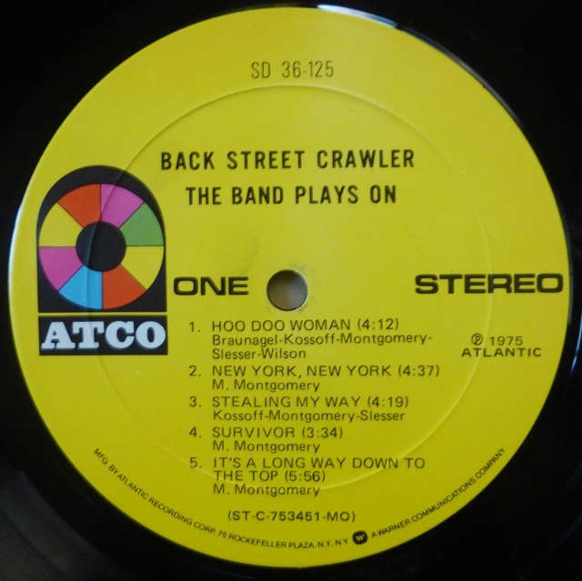 BACK STREET CRAWLER「THE BAND PLAYS ON」米ORIG [ATCO] ステッカー有シュリンク美品_画像5