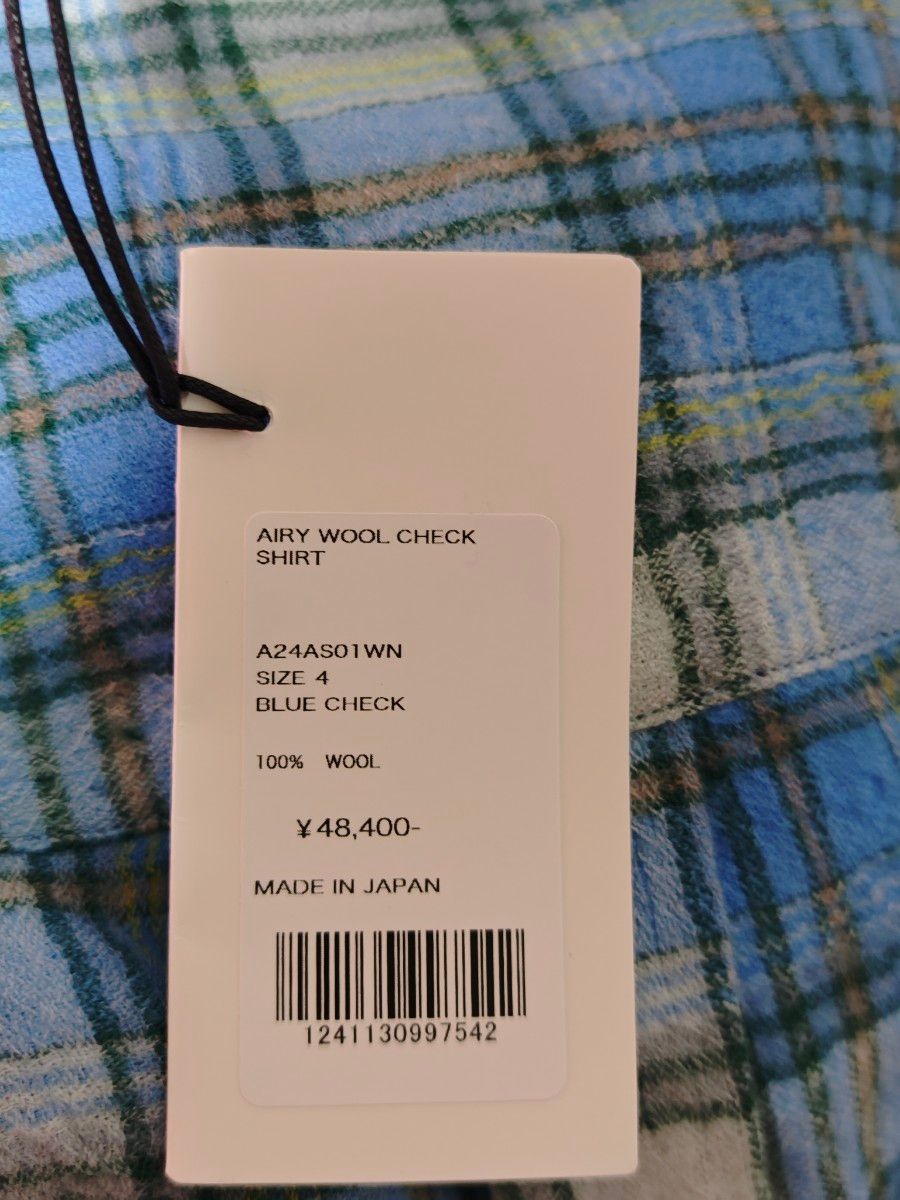 AURALEE 24AW AIRY WOOL CHECK SHIRTオーラリー エアリーウール AURALEE 24AW AIRY WOOL CHECK SHIRTオーラリー エアリーウール