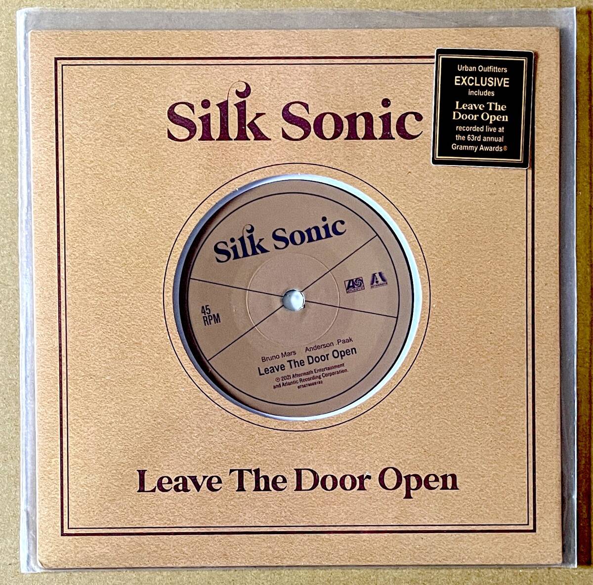 送料無料 Silk Sonic 初正規7インチ Bruno Mars Leave The Door Open ブルーノ・マーズ Anderson Paak シルクソニック 45 EP R&B RAP MURO