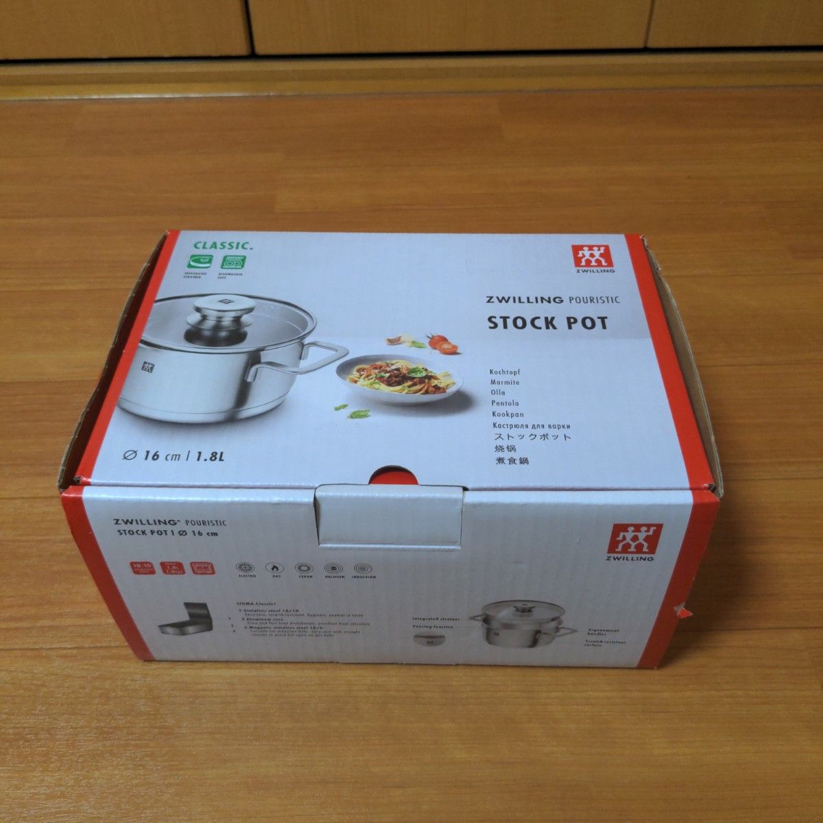 新品未使用 ツヴィリング ストックポット16cm ガラス蓋付き 【IH 新品未使用 ツヴィリング ストックポット16cm ガラス蓋付き 【IH