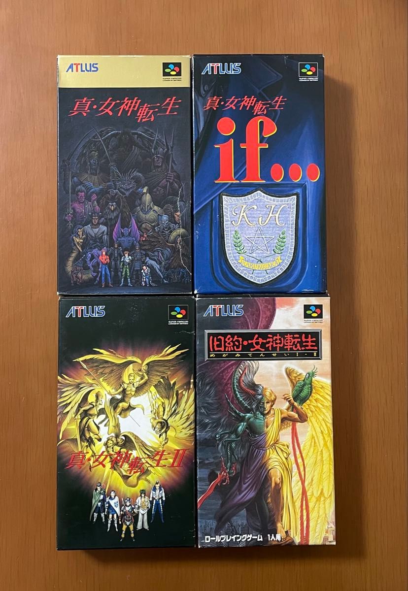 SFC 真女神転生・Ⅱ・if・旧約女神転生 箱説ハガキ付き アトラス SFC 真女神転生・Ⅱ・if・旧約女神転生 箱説ハガキ付き アトラス