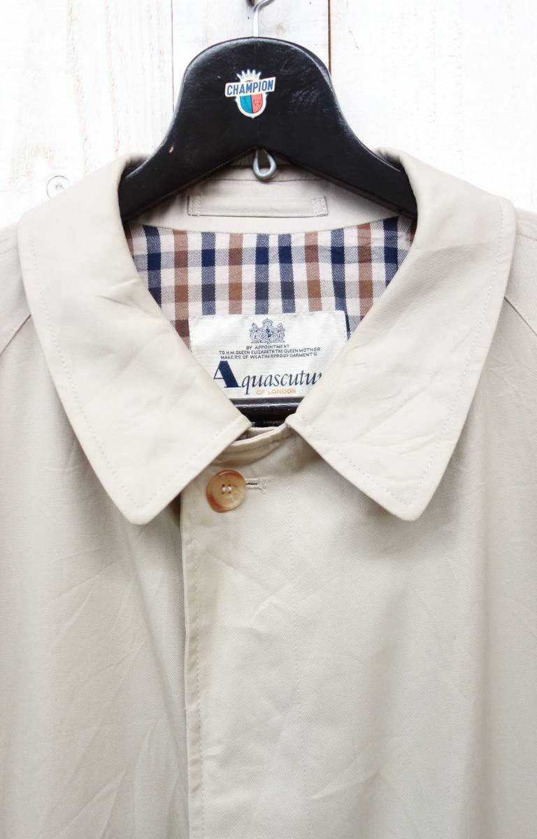 RETRO retro old clothes *Aquascutum OF LONDON Aquascutum * bar ma car n coat turn-down collar coat 44/112*MADE IN ENGLAND