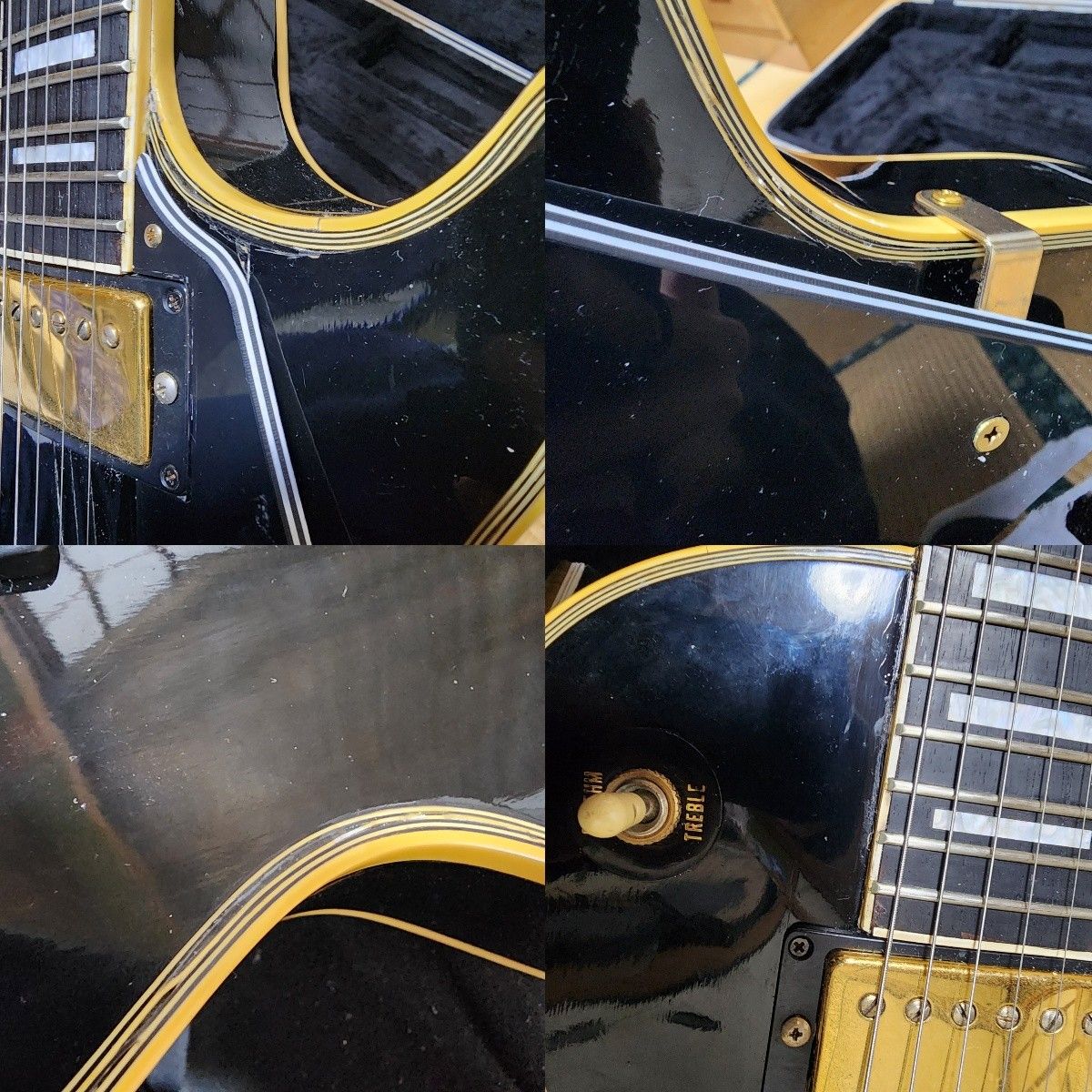 Orville by Gibson レスポールカスタム 黒 ネック折れ補修跡あり Orville by Gibson レスポールカスタム 黒 ネック折れ補修跡あり