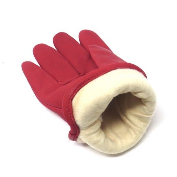 送料無料★ NAPA GLOVES ナパ 鹿革 防寒 冬用 シンサレート グローブ 800TL RED-S 赤 EXTRA WARM 裏地付 ディアスキン バイク通勤 カブ_画像6