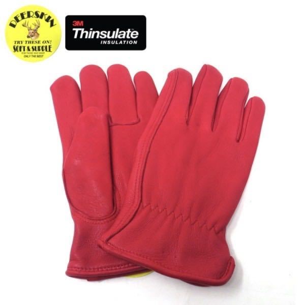 送料無料★ NAPA GLOVES ナパ 鹿革 防寒 冬用 シンサレート グローブ 800TL RED-S 赤 EXTRA WARM 裏地付 ディアスキン バイク通勤 カブ_画像2