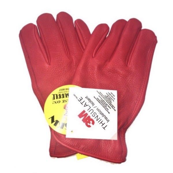 送料無料★ NAPA GLOVES ナパ 鹿革 防寒 冬用 シンサレート グローブ 800TL RED-S 赤 EXTRA WARM 裏地付 ディアスキン バイク通勤 カブ_画像3