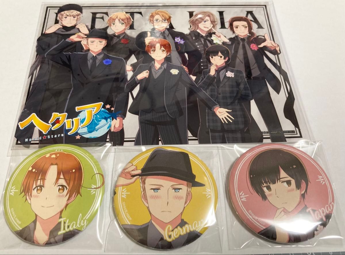 ヘタリア イタリア ドイツ 日本 缶バッジ アニメイト特典 ヘタリア イタリア ドイツ 日本 缶バッジ アニメイト特典