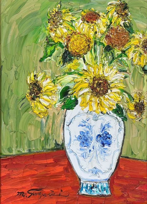 鈴木マサハル油彩画 花瓶の花 鈴木マサハル油彩画 花瓶の花 鈴木マサハル油彩画 花瓶の花