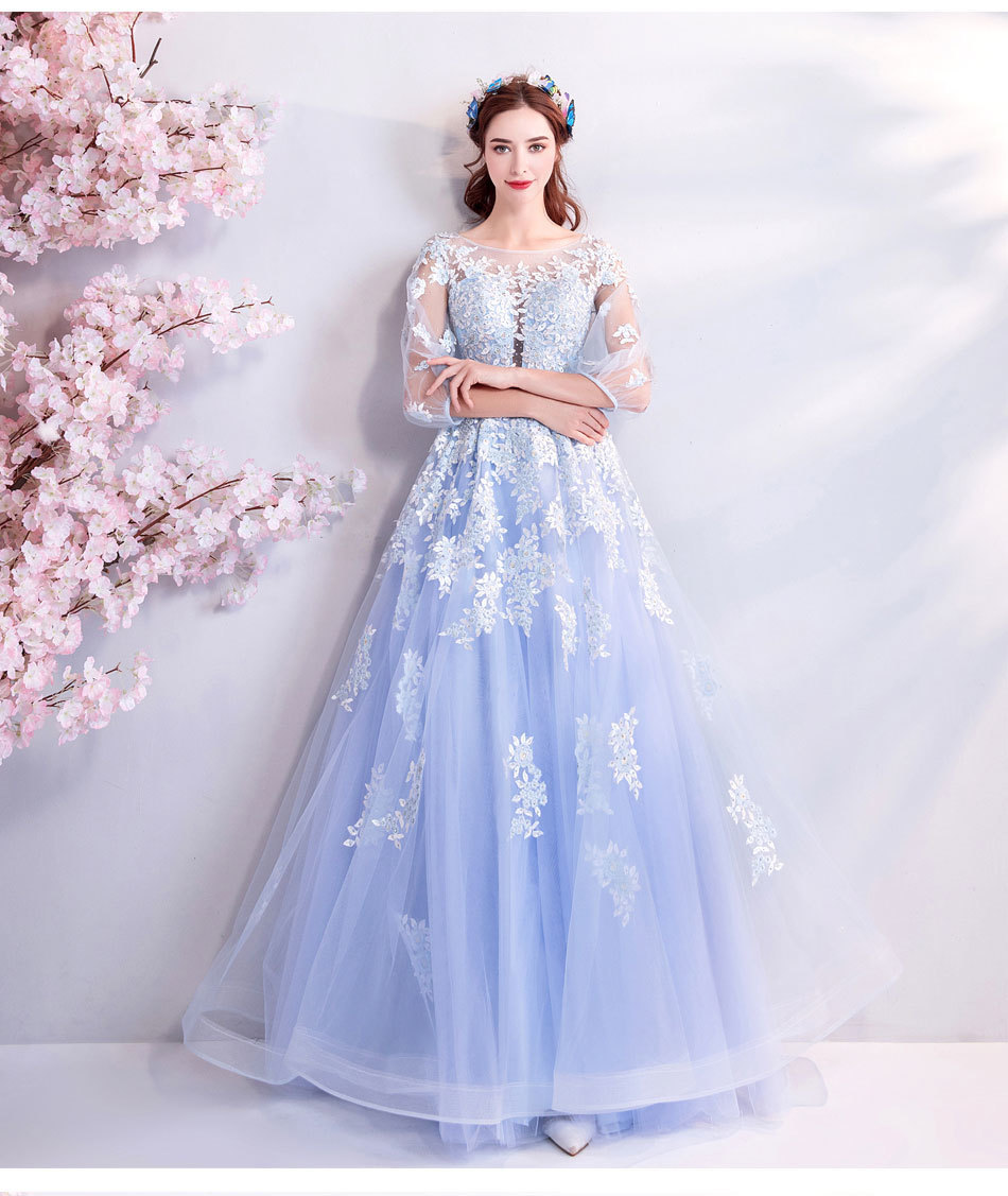 日本最大のブランド ウエディングドレス TS302 カラードレス　結婚式　披露宴　パーティー　演奏会　発表会　ステージ 青