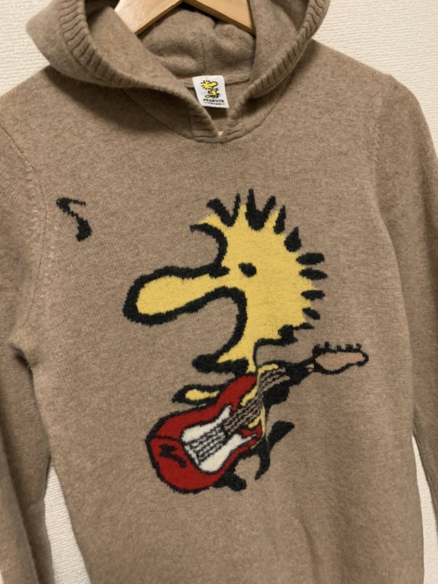 値下げ交渉歓迎 ヒステリックグラマーウッドストックスヌーピーカシミアニットパーカー L558 超美品 カシミア100% hysteric glamour 新品開封品 HYSTERIC GLAMOUR ウッドストックパーカー パーカー