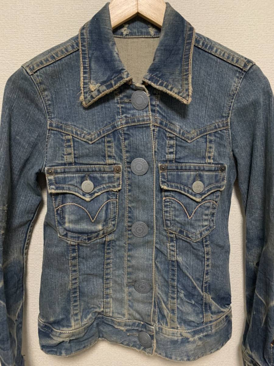 * price cut negotiations equipped * Hysteric Glamour studs girl badge G Jean *L570* beautiful goods * Denim jacket * stretch .hysteric price cut 