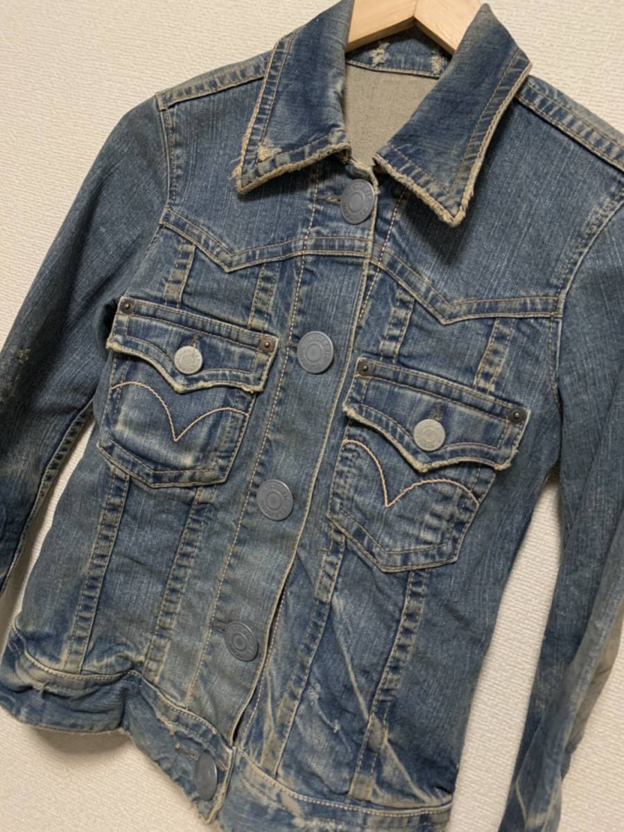 * price cut negotiations equipped * Hysteric Glamour studs girl badge G Jean *L570* beautiful goods * Denim jacket * stretch .hysteric price cut 