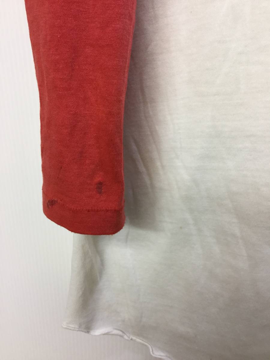 80s USA製 ヘインズ HANES 七分袖シャツ　Lサイズ