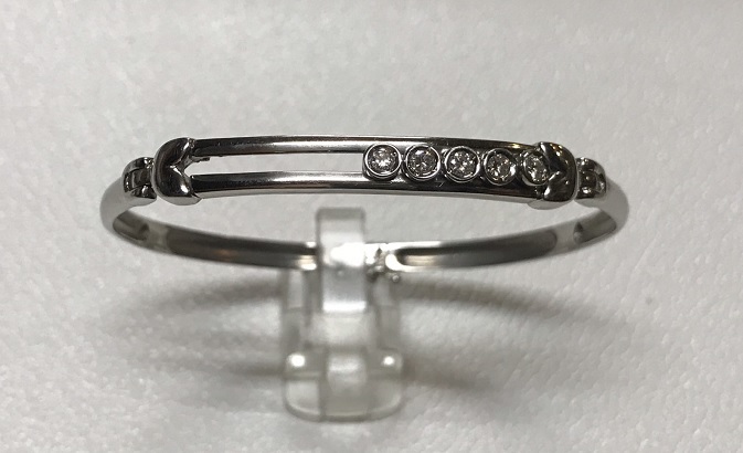 Pt850 platinum 19.0g diamond 0.20ct 18cm bracele 