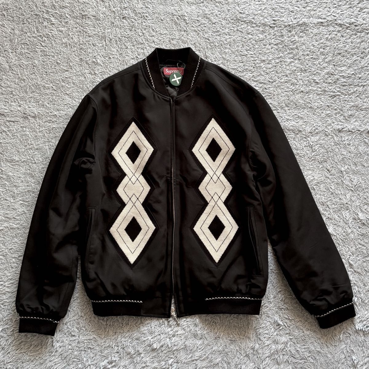 18AW Supreme Diamond Rayon Bomber Jacket Black 新品 ブルゾン 18AW Supreme Diamond Rayon Bomber Jacket Black 新品 ブルゾン