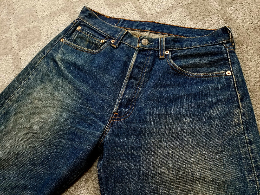 濃い目 00s USA製 levi's リーバイス 501 w31 アメリカ製 ヒゲ落ち _画像5