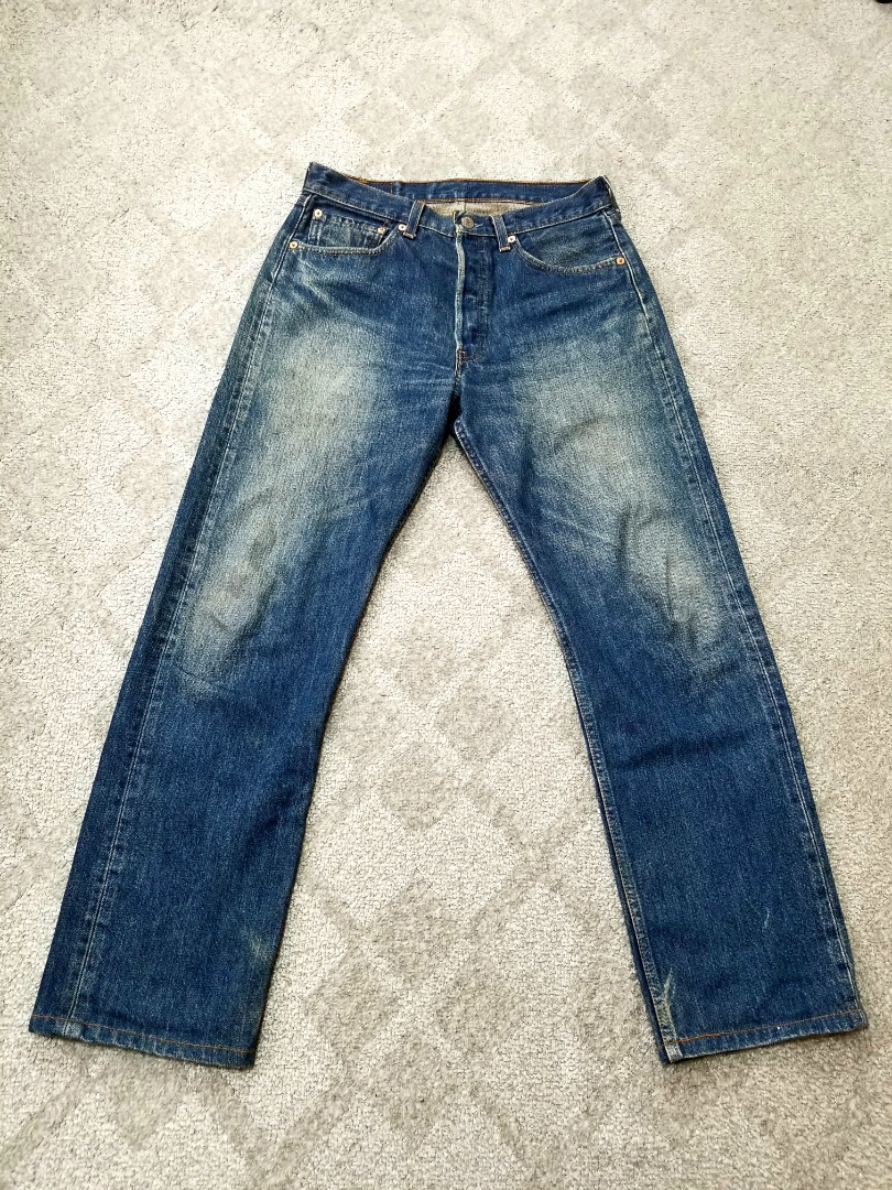 濃い目 00s USA製 levi's リーバイス 501 w31 アメリカ製 ヒゲ落ち _画像1