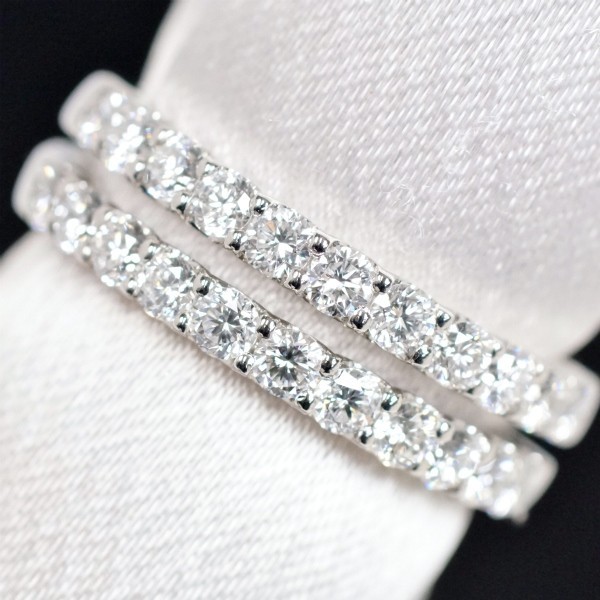 ダイヤモンド1.00ct 2列のエタニティ風 リング Pt900 www.anac-mali.org