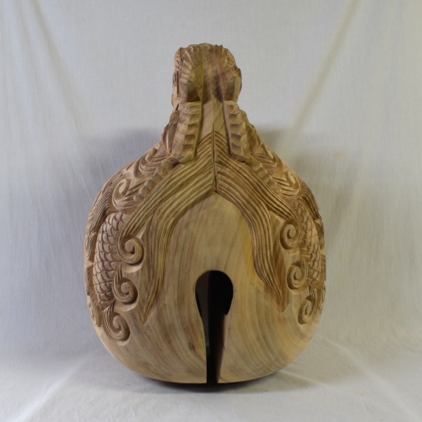 木魚 杢魚 1尺3寸 龍彫 楠 木彫 寺院 仏具 鳴り物 良い音 仏教美術 打楽器 MG-t-3_画像4