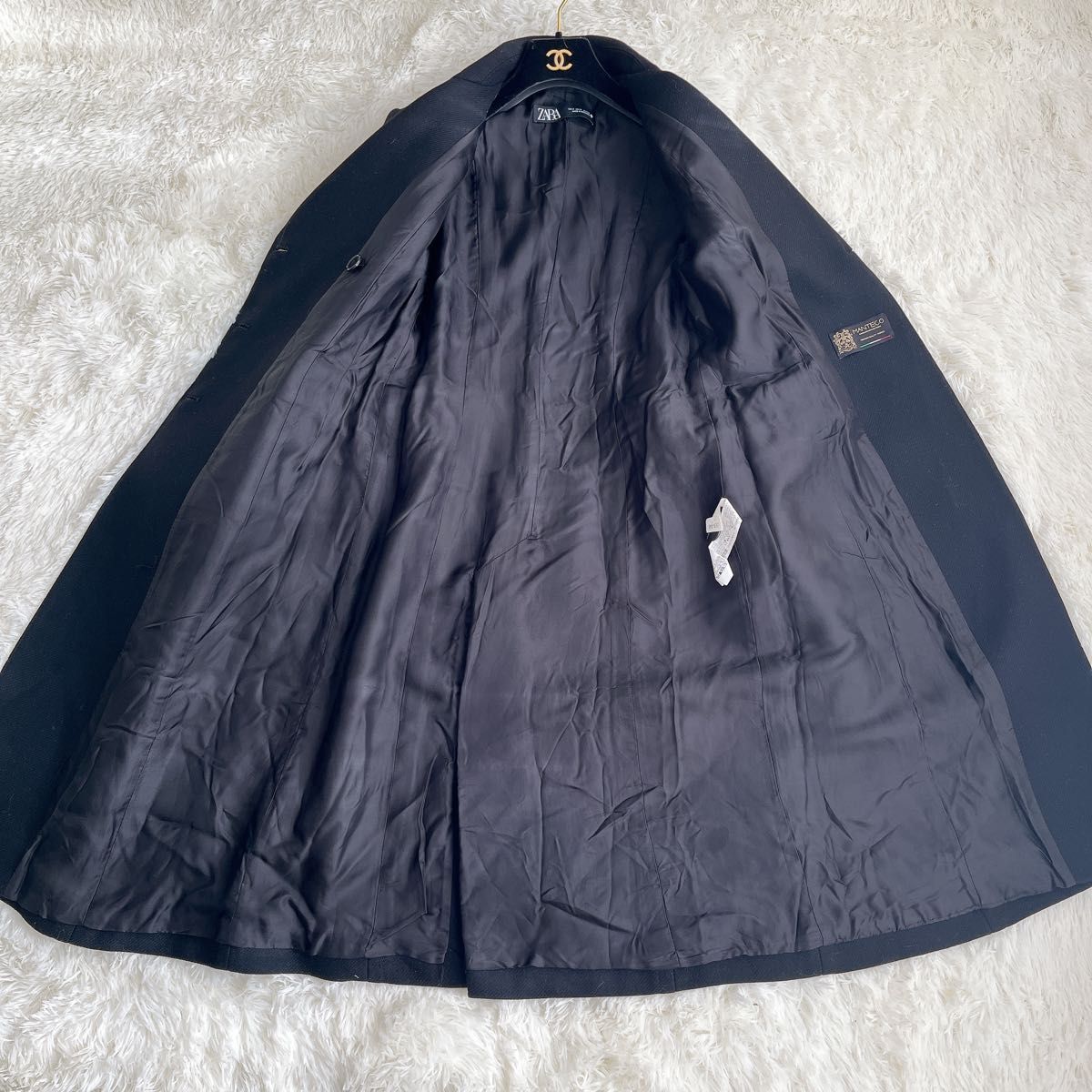 美品 ZARA ザラ×マンテコ MANTECO ロングコート コート 黒 美品 ZARA ザラ×マンテコ MANTECO ロングコート コート 黒