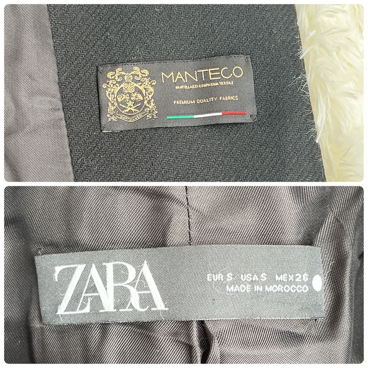 美品 ZARA ザラ×マンテコ MANTECO ロングコート コート 黒 美品 ZARA ザラ×マンテコ MANTECO ロングコート コート 黒