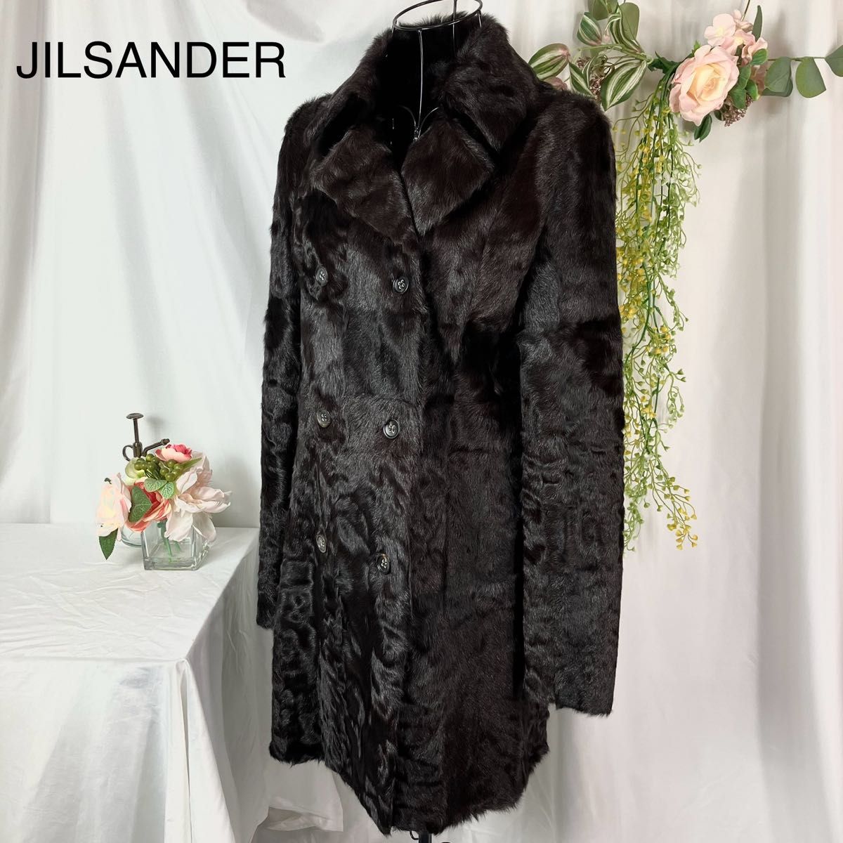 極美品】 JILSANDER ジルサンダー ファーコート ゴート ブラウン 極美品】 JILSANDER ジルサンダー ファーコート ゴート ブラウン