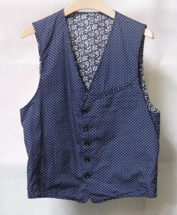 17SS Engineered Garments エンジニアードガーメンツ Reversible Vest Polka Dot/Paisley リバーシブル ベストXS ドット/ペイズリー_画像2