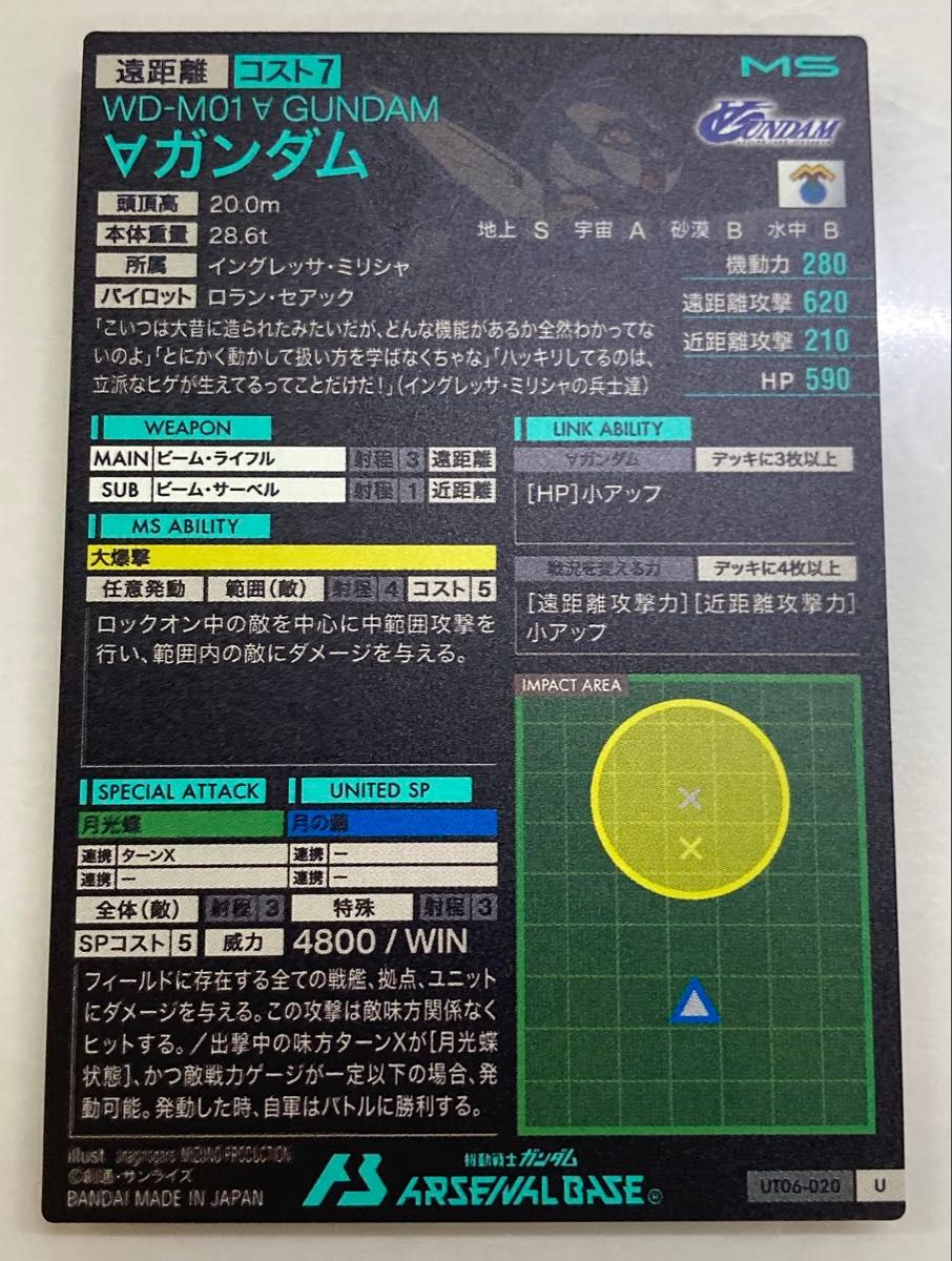 ガンダムアーセナルベース UNITRIBE 6弾 U ∀ガンダム UT06-020 ガンダムアーセナルベース UNITRIBE 6弾 U ∀ガンダム UT06-020
