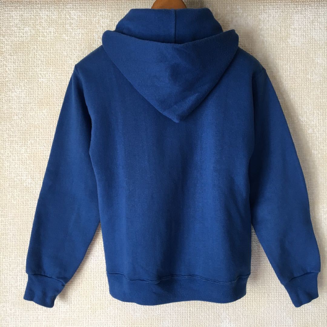 80s USA made RUSSELL ATHLETIC russell a attrition сhick sweat Parker pull over fender -ti- blue Vintage America old clothes 