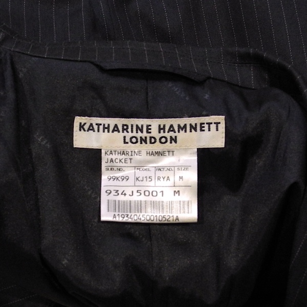  Katharine Hamnett London дизайн полоса 1. кнопка платье выполненный в строгом стиле b кожаный жакет серый M