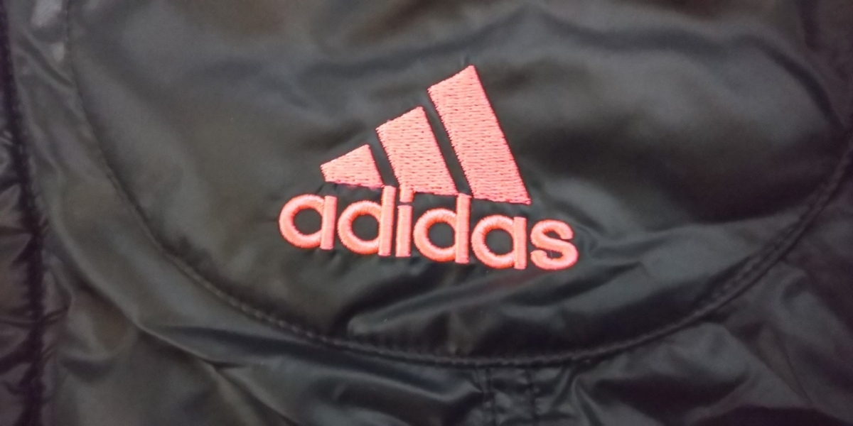 adidas black, Logo fluorescence pink, bench coat size 140