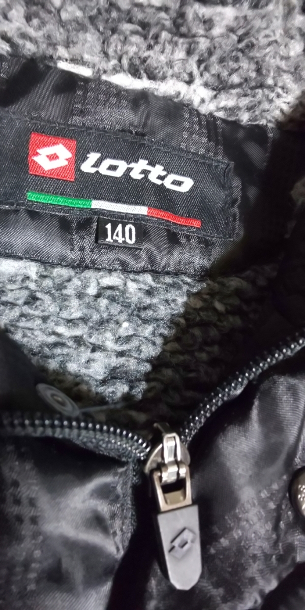  прекрасный товар Lotto чёрный полоса, флуоресценция цвет, белый bench пальто размер 140