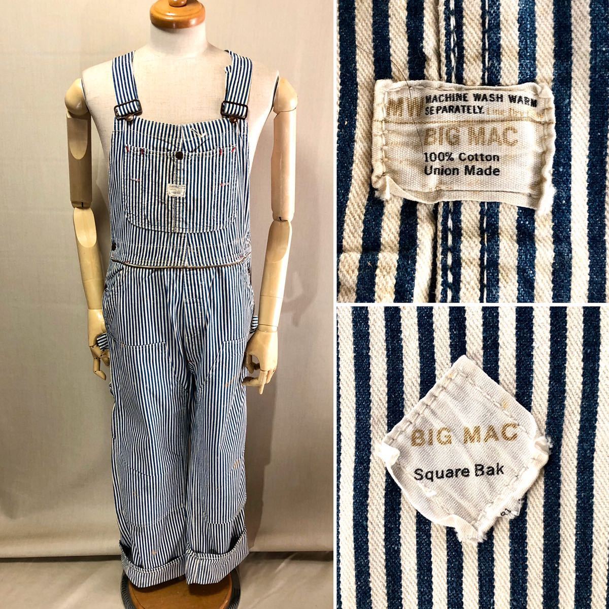 1960-70s BIG MAC ヒッコリー オーバーオール Size 34