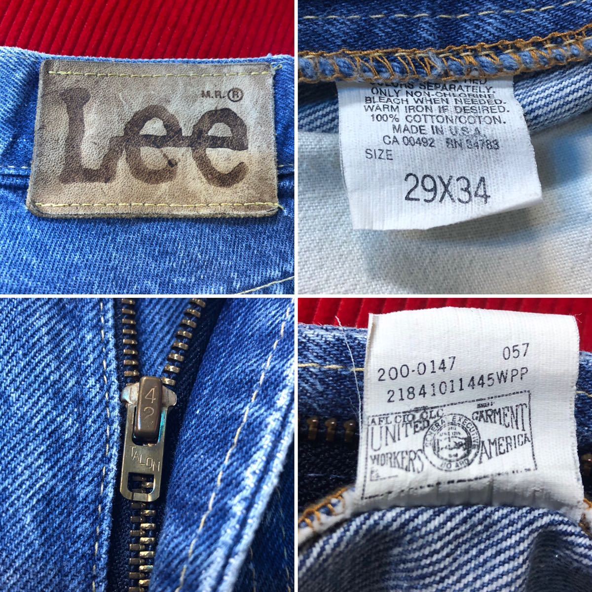 1980s Lee 200 Denim Pants Made in USA Size W29 L34_画像8