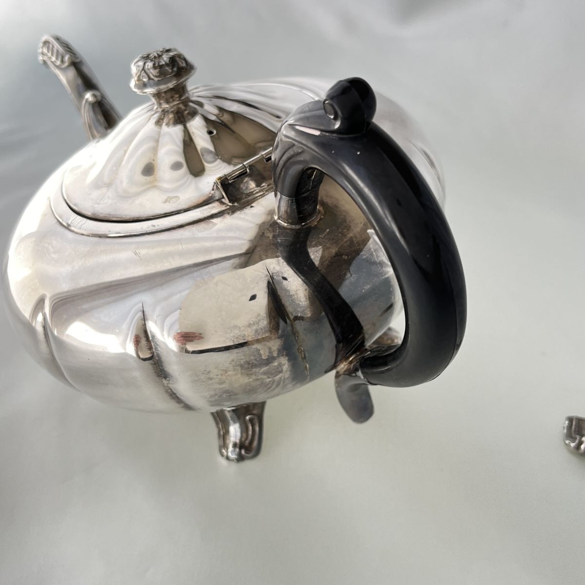 [Marlboro] melon form. teapot [ silver plate ] with defect 