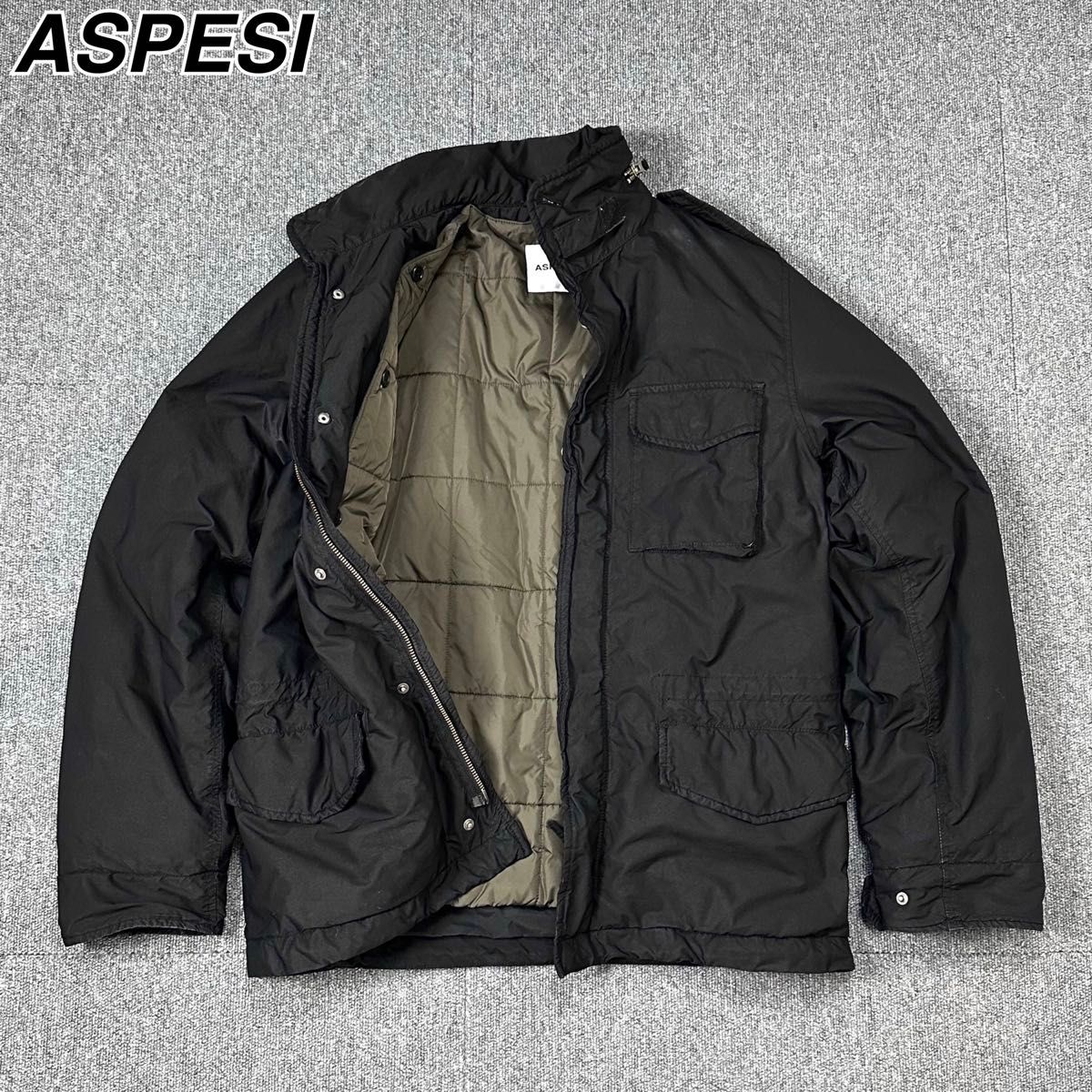 ASPESI M65 黒 フィールドジャケット 中わた ライナー付き ASPESI M65 黒 フィールドジャケット 中わた ライナー付き