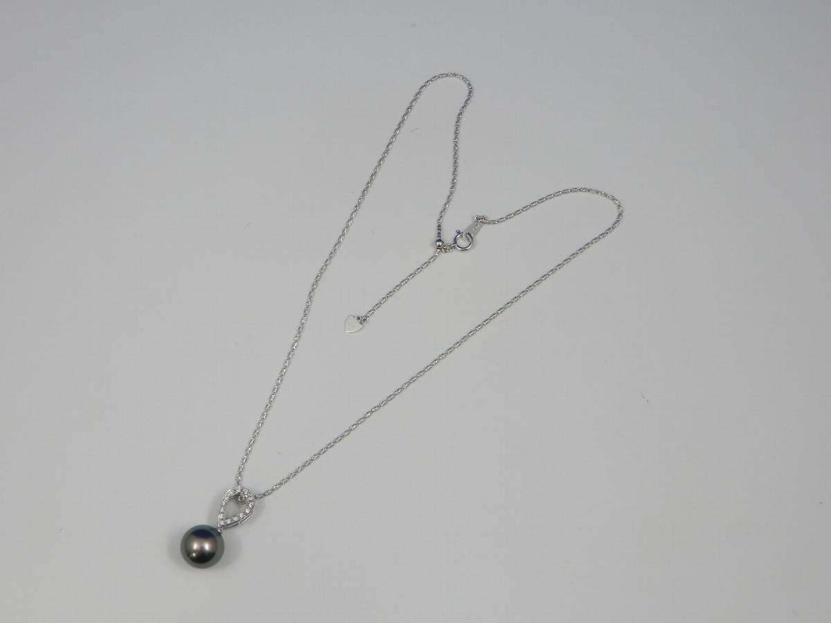黒蝶真珠/ダイヤモンド　K18WGホワイトゴールドペンダントネックレス　12.0mm　送料無料　5866