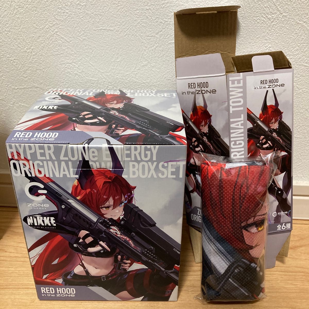 勝利の女神NIKKE ニケ ZONE オリジナルタオル レッドフード 外箱 勝利の女神NIKKE ニケ ZONE オリジナルタオル レッドフード 外箱