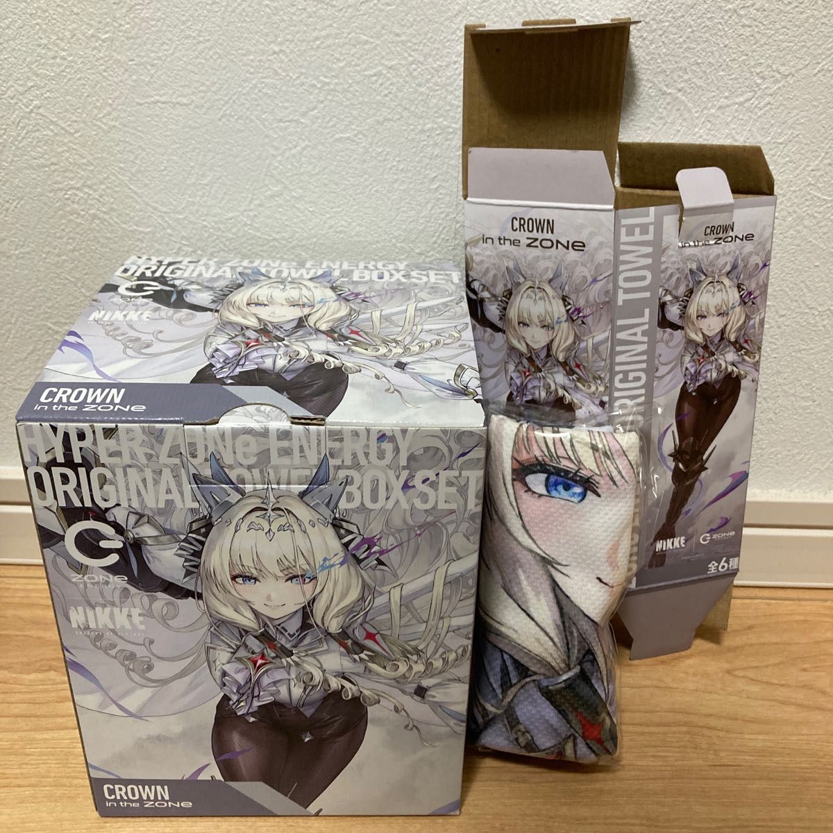 勝利の女神NIKKE ニケ ZONE オリジナルタオル クラウン 外箱付き 勝利の女神NIKKE ニケ ZONE オリジナルタオル クラウン 外箱付き
