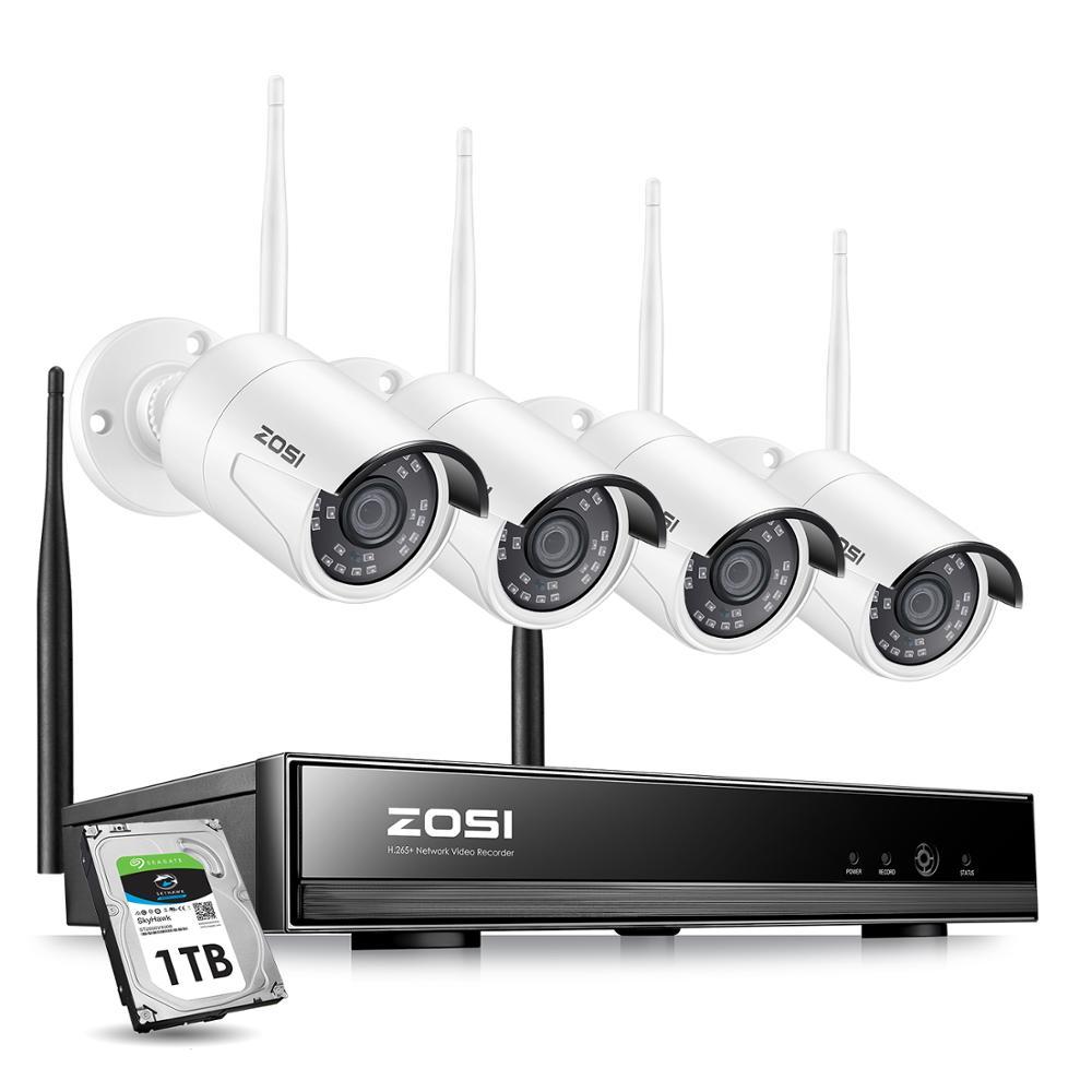 ZOSI 8CH 1080 1080P HD WiFi NVR 4CH 2.0MP Ir 屋外耐候 Cctv ワイヤレス IP カメラ・1TB_画像1