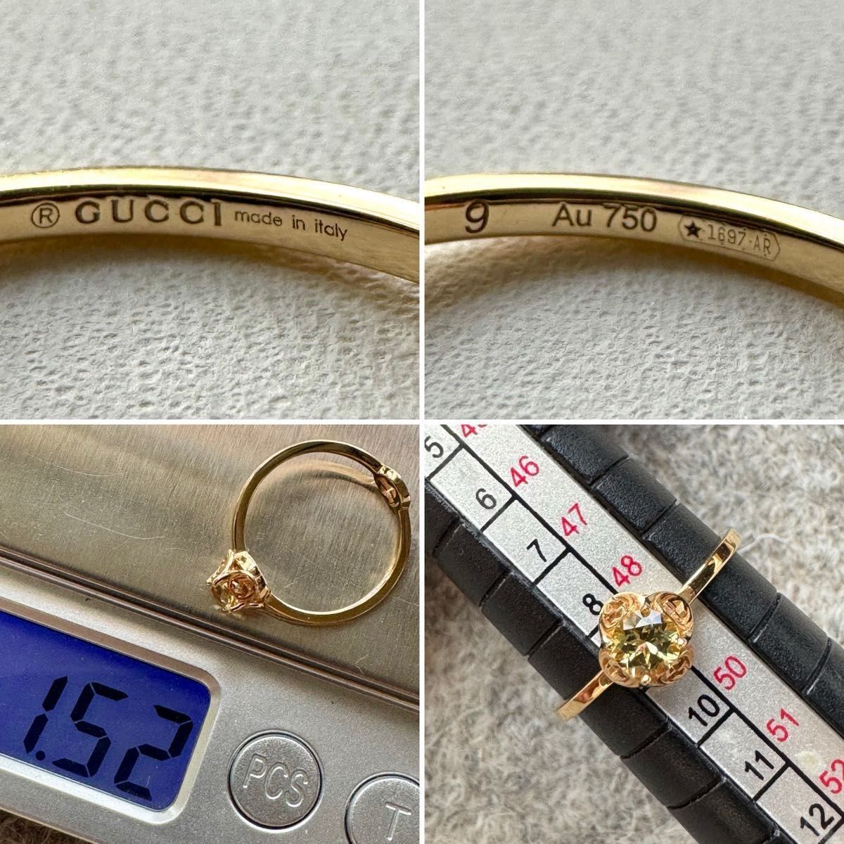 大幅お値下げ GUCCI 750YG インターロッキングG ペリドット 大幅お値下げ GUCCI 750YG インターロッキングG ペリドット