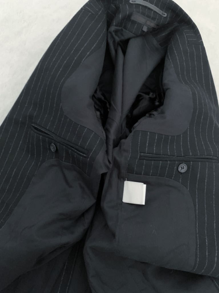 人気 ダークネイビー size46 ベルギー製ウールジャケット BRANQUINHO VERONIQUE ストライプ 秋冬 メンズ ヴェロニク