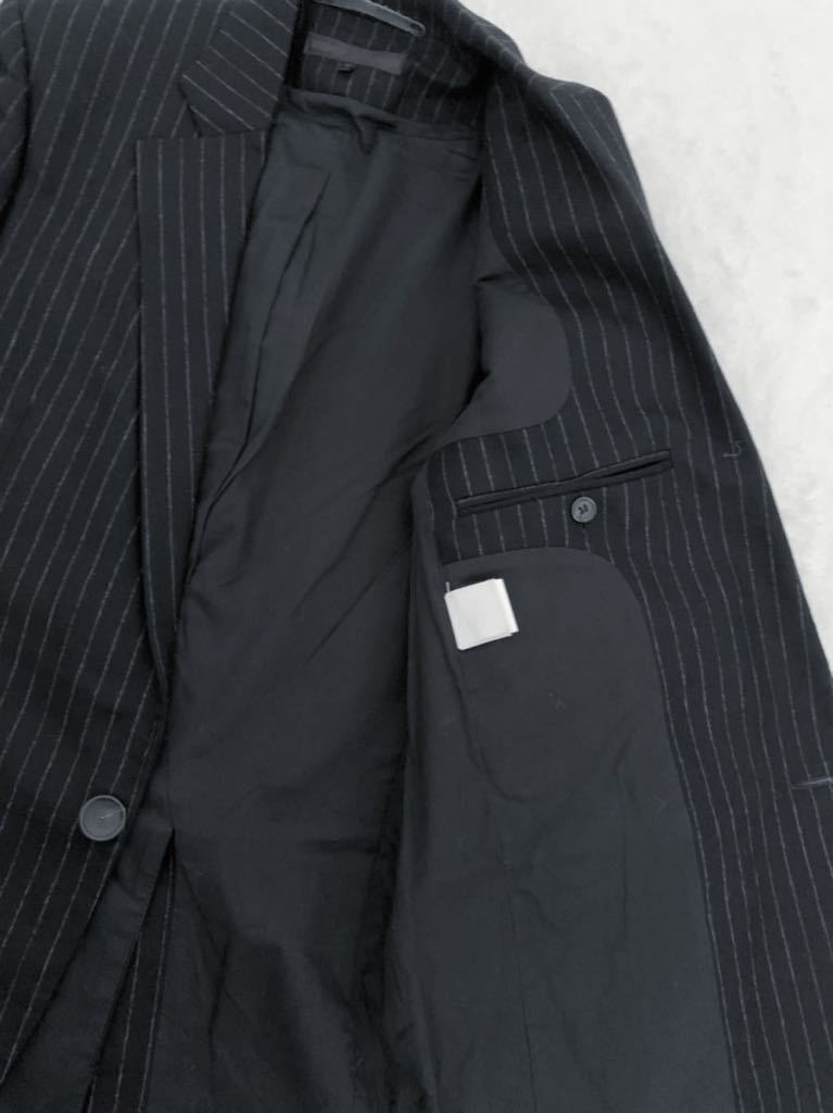 VERONIQUE BRANQUINHO ベルギー製ウールジャケット size46 ダークネイビー ストライプ ヴェロニクブラキーノ メンズ 秋冬_画像3